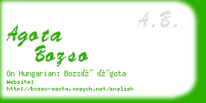 agota bozso business card